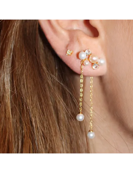 Gaia Earstud 01 – 18K guldbelagt sølvørestik med zirkonia, 1,8 mm høj Gaia Earstud 01 – 18K guldbelagt sølvørestik med zirkonia, 1,8 mm høj