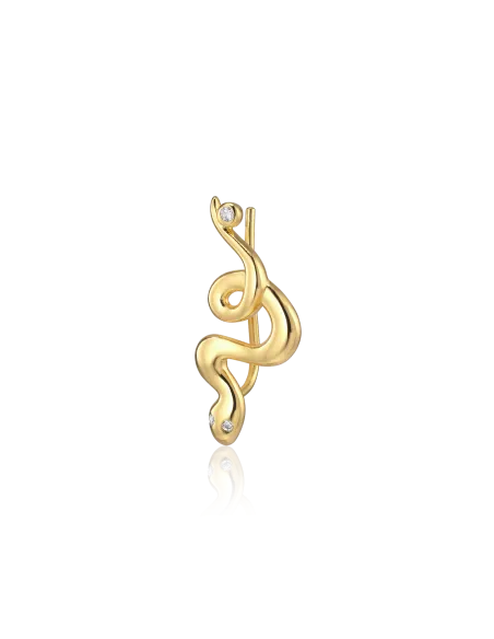 Grace Earring 04 – 18K guldbelagt sølvørering med zirkonia, 20 mm