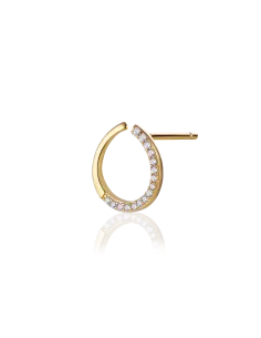 Grace Earstud 02 – 18K guldbelagt sølvørestik med zirkonia, 1 cm diameter