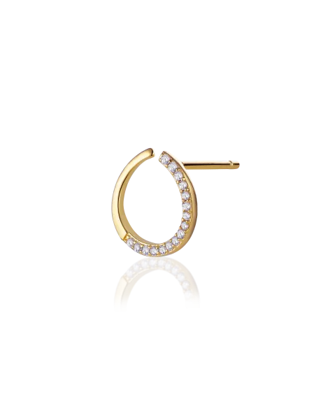 Grace Earstud 02 – 18K guldbelagt sølvørestik med zirkonia, 1 cm diameter Grace Earstud 02 – 18K guldbelagt sølvørestik med zirkonia, 1 cm diameter