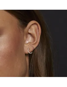 Grace Earstud 02 – 18K guldbelagt sølvørestik med zirkonia, 1 cm diameter 2