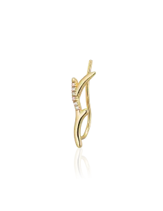 Grace Earring 05 – 18K guldbelagt sølvørering med zirkonia, 5,8 mm x 17,6 mm