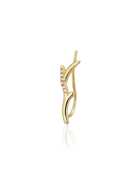 Grace Earring 05 – 18K guldbelagt sølvørering med zirkonia, 5,8 mm x 17,6 mm Grace Earring 05 – 18K guldbelagt sølvørering med zirkonia, 5,8 mm x 17,6 mm