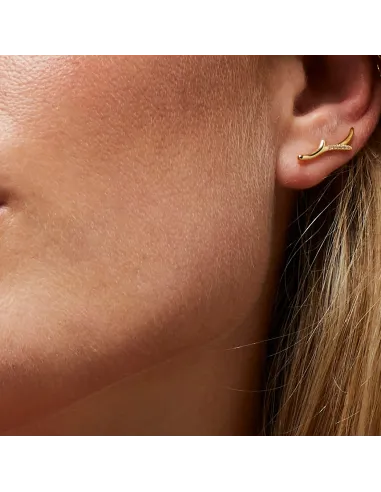 Grace Earring 05 – 18K guldbelagt sølvørering med zirkonia, 5,8 mm x 17,6 mm