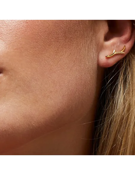 Grace Earring 05 – 18K guldbelagt sølvørering med zirkonia, 5,8 mm x 17,6 mm Grace Earring 05 – 18K guldbelagt sølvørering med zirkonia, 5,8 mm x 17,6 mm