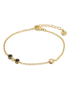 Venus Bracelet 06 – 18K guldbelagt sølvarmbånd med onyx og zirkonia, justerbar 16+3 cm