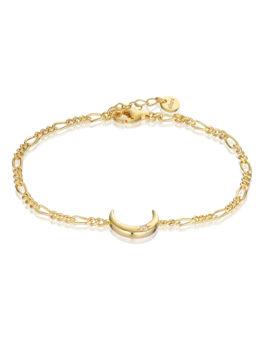 Venus Bracelet 03 – 18K guldbelagt sølvarmbånd med halvmåne-vedhæng, justerbar 16+3 cm