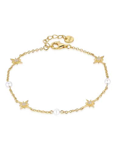 Venus Bracelet 01 – 18K guldbelagt sølvarmbånd med ferskvandsperler, justerbar 16+2 cm