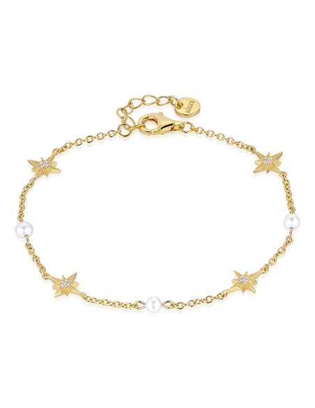 Venus Bracelet 01 – 18K guldbelagt sølvarmbånd med ferskvandsperler, justerbar 16+2 cm