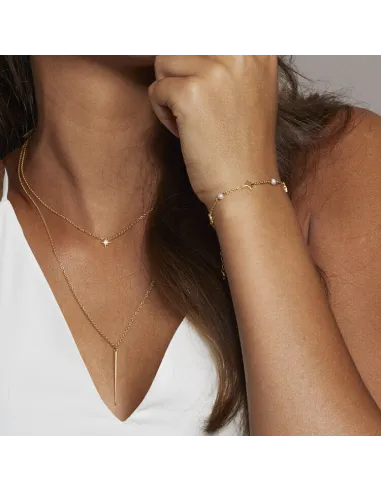 Venus Bracelet 01 – 18K guldbelagt sølvarmbånd med ferskvandsperler, justerbar 16+2 cm