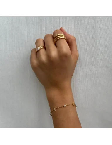 Venus Bracelet 01 – 18K guldbelagt sølvarmbånd med ferskvandsperler, justerbar 16+2 cm