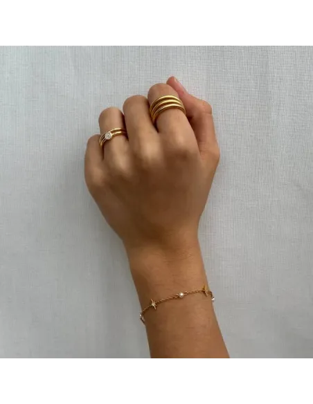 Venus Bracelet 01 – 18K guldbelagt sølvarmbånd med ferskvandsperler, justerbar 16+2 cm