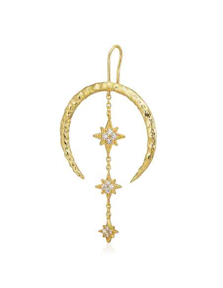 Venus Earring 03 – 18K guldbelagt sølvørering, 5,7 cm høj, inspireret af Venus