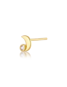 Venus Earstud 03 – 18K guldbelagt sølvørestik med zirkonia, 6 mm høj