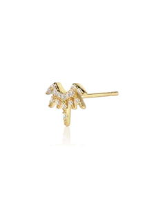 Venus Earstud 02 – 18K guldbelagt sølvørestik med zirkonia, 10 mm høj