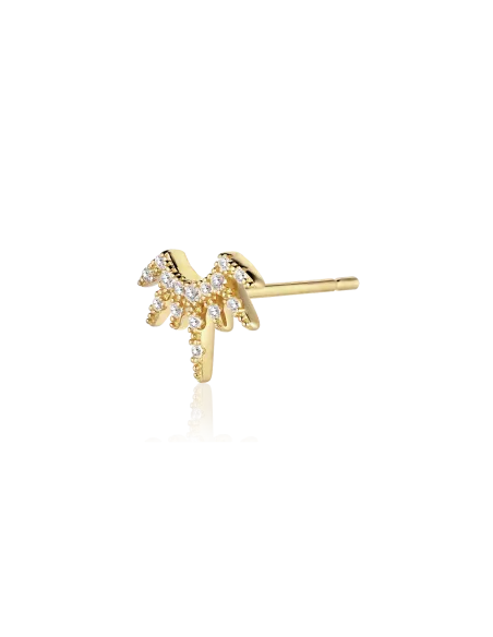 Venus Earstud 02 – 18K guldbelagt sølvørestik med zirkonia, 10 mm høj