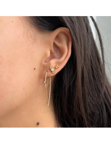 Eclipse Earstud 17 – 18K guldbelagt sølvørestik, 2,5 mm høj, minimalistisk design