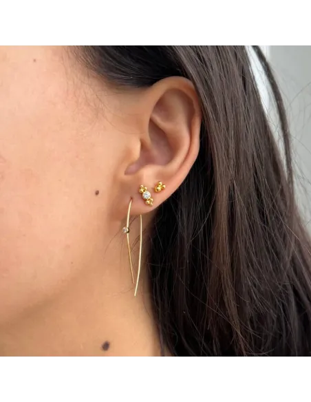 Eclipse Earstud 17 – 18K guldbelagt sølvørestik, 2,5 mm høj, minimalistisk design