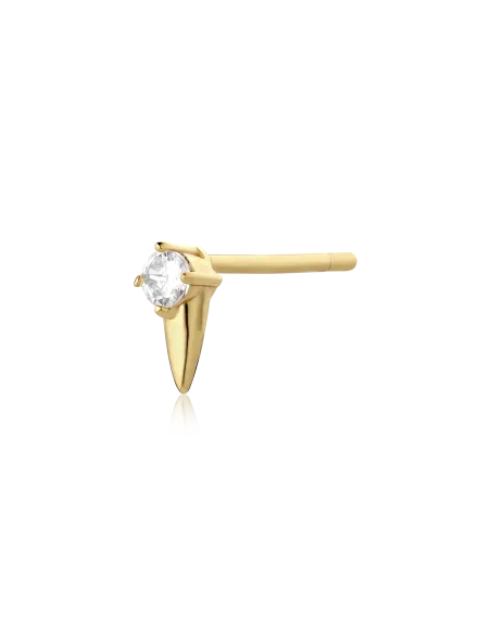 Eclipse Earstud 21 – 18K guldbelagt sølvørestik med zirkonia, 6,3 mm høj