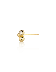 Eclipse Earstud 16 – 18K guldbelagt sølvørestik med zirkonia, 2,8 mm høj, minimalistisk design