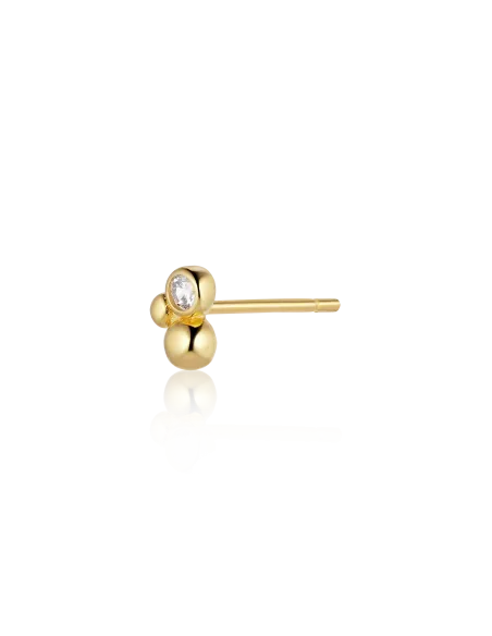 Eclipse Earstud 16 – 18K guldbelagt sølvørestik med zirkonia, 2,8 mm høj, minimalistisk design
