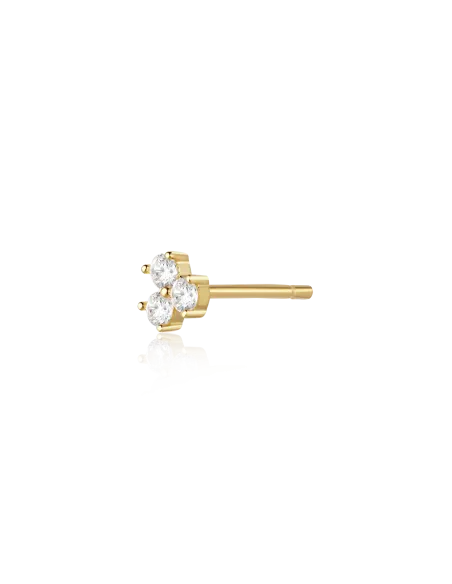 Eclipse Earstud 14 – 18K guldbelagt sølvørestik med zirkonia, 4 mm høj, minimalistisk design