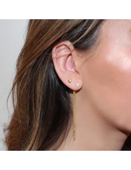 Eclipse Earstud 14 – 18K guldbelagt sølvørestik med zirkonia, 4 mm høj, minimalistisk design