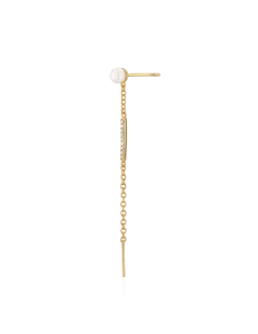 Ocean Earstud 12 – 18K guldbelagt ørering med ferskvandsperler og zirkonia.