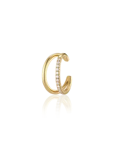 Grace Ear Cuff 03 – 18K guldbelagt sølvørekæde med zirkonia, 1,3 cm i diameter
