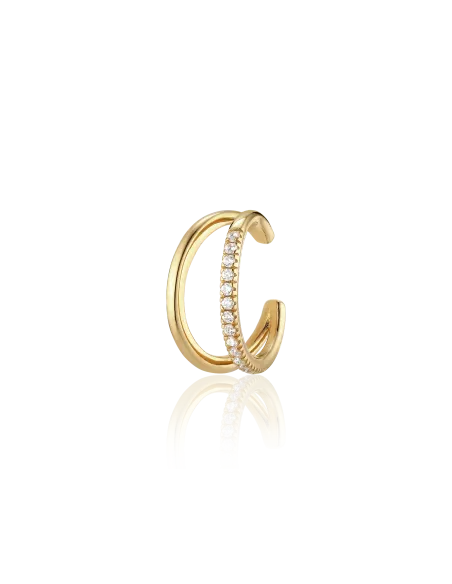 Grace Ear Cuff 03 – 18K guldbelagt sølvørekæde med zirkonia, 1,3 cm i diameter