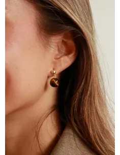 Soï | Nora Tiger Eye | Krystal øreringe 2