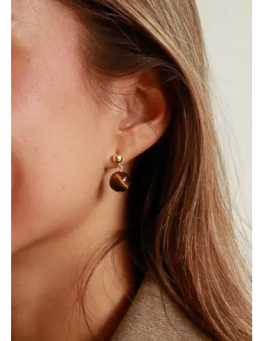 Soï | Nora Tiger Eye | Krystal øreringe