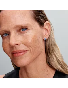 PANDORA | Funklende Kvadratiske Blå Halo Ørestikker 2