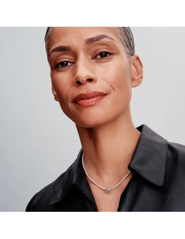 Funklende Krydsende Stjerne Charm – Sterlingsølv og 14 kt. guldbelægning med pavé