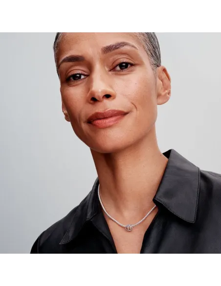 Funklende Krydsende Stjerne Charm – Sterlingsølv og 14 kt. guldbelægning med pavé