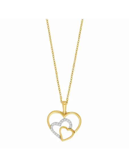 SIERSBØL | 8kt. guld hjertevedhæng m.cz inkl. forg. kæde