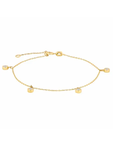 SIERSBØL | 8 kt. guldarmbånd m/4 stk. cz i rørfatning