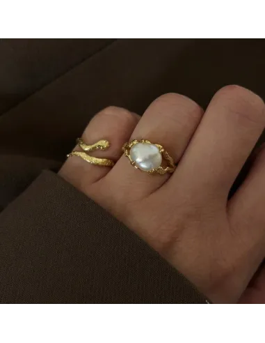 Nava Copenhagen | Taipan Sølv Forgyldt Ring