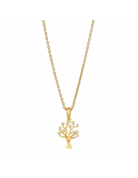 SIERSBØL | 8kt. guldvedhæng livets træ m/cz inkl. forg. Sølvk