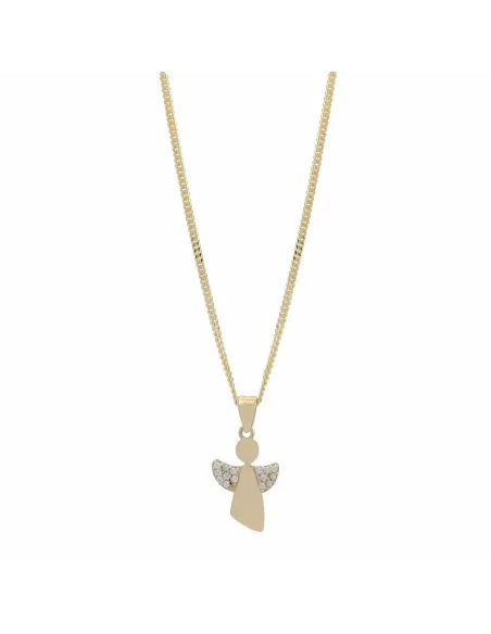 SIERSBØL | 8kt. guldvedhæng engel inkl. forg. sølv kæde