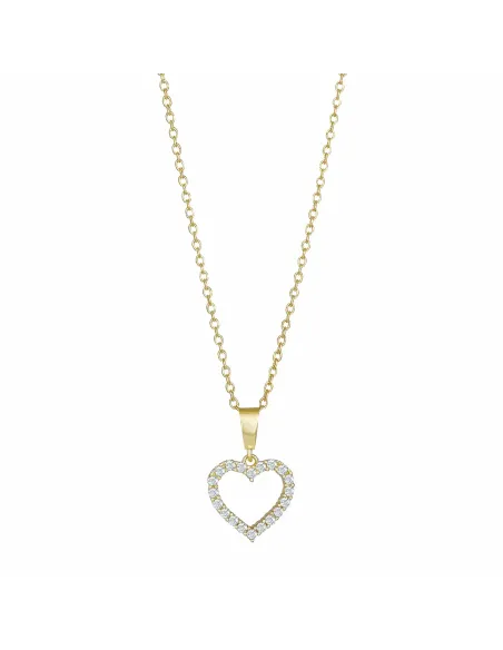 SIERSBØL | 8kt. guldvedhæng hjerte m/cz inkl. forg. sølvkæde