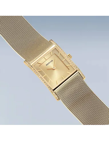 BERING Classic Ur – Poleret guld, rustfrit stål med keramiske links.