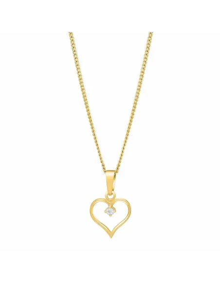 SIERSBØL | Forg. sølvvedhæng hjerte m/cz inkl. kæde