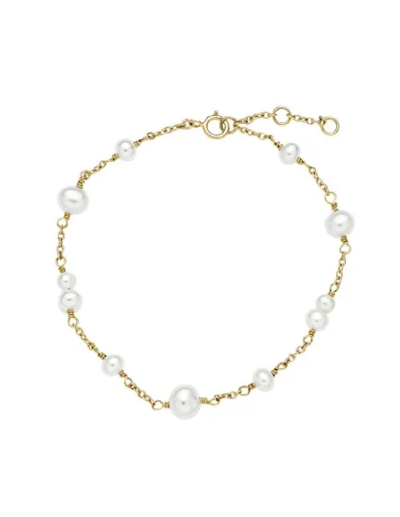 Collier med ferskvandsperle – 8 karat guld, justerbar kæde, klassisk design