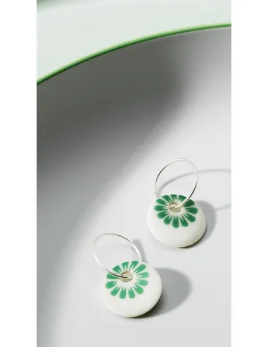 Scherning | BLOOM øreringe, stor · SEA GREEN