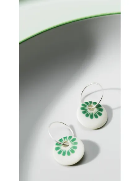 Scherning | BLOOM øreringe, stor · SEA GREEN