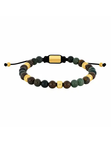 SON OF NOA | Armbånd moss agate/ilmenite bronzitite og IP gold