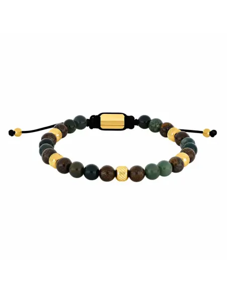 SON OF NOA | Armbånd moss agate/ilmenite bronzitite og IP gold