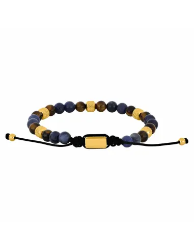 SON OF NOA | Armbånd sodalite/yellow tiger eye og IP gold