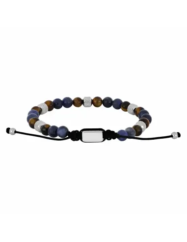 SON OF NOA | Armbånd sodalite/yellow tiger eye og stål